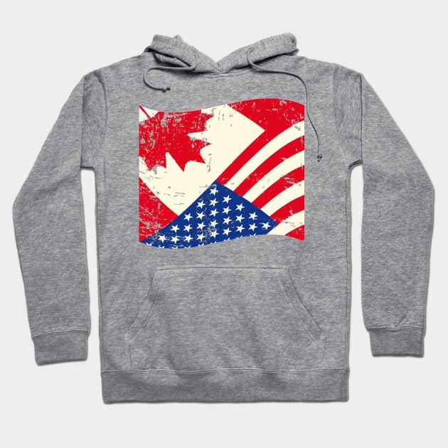 Canadian American Flag Canada America Vintage Gift Hoodie by chrizy1688